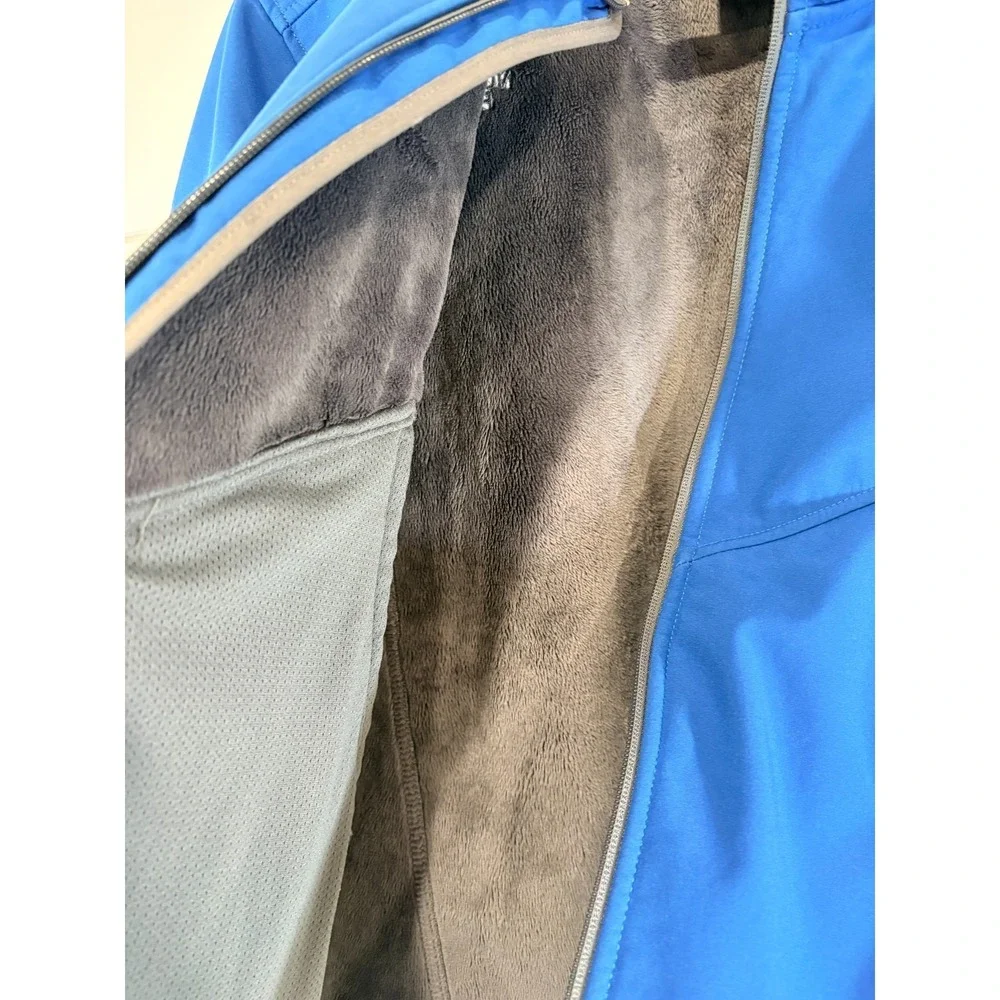 THE NORTH FACE APEX CHROMIUM Mens Medium Blue Full Zip Soft Shell Thermal Jacket